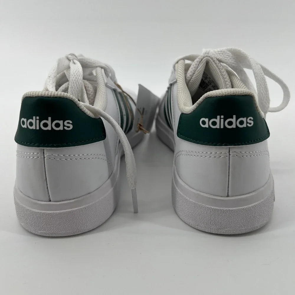 Adidas 1.5 Little Kid Grand Court 2.0 Lace Up Sneakers White Green Casual‎ NWT